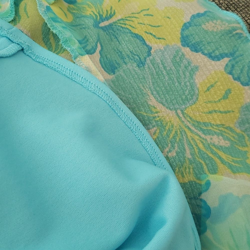 Lovely Dressbarn Blue Yellow Floral Formal Dress Sz 6 - Picture 7 of 8